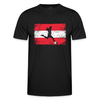 Autriche Fan de football de l’Autriche - T-shirt sport Homme - noir - Devant - AI Model Male 178 dark (178cm)