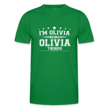 Olivia - Men's Functional T-Shirt - kelly green - Front - AI Model Male 178 dark (178cm)