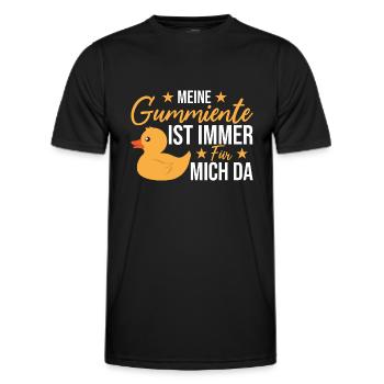 Meine Badeente ist immer für mich da - Männer Funktions-T-Shirt - Schwarz - Vorne - AI Model Male 178 dark (178cm)