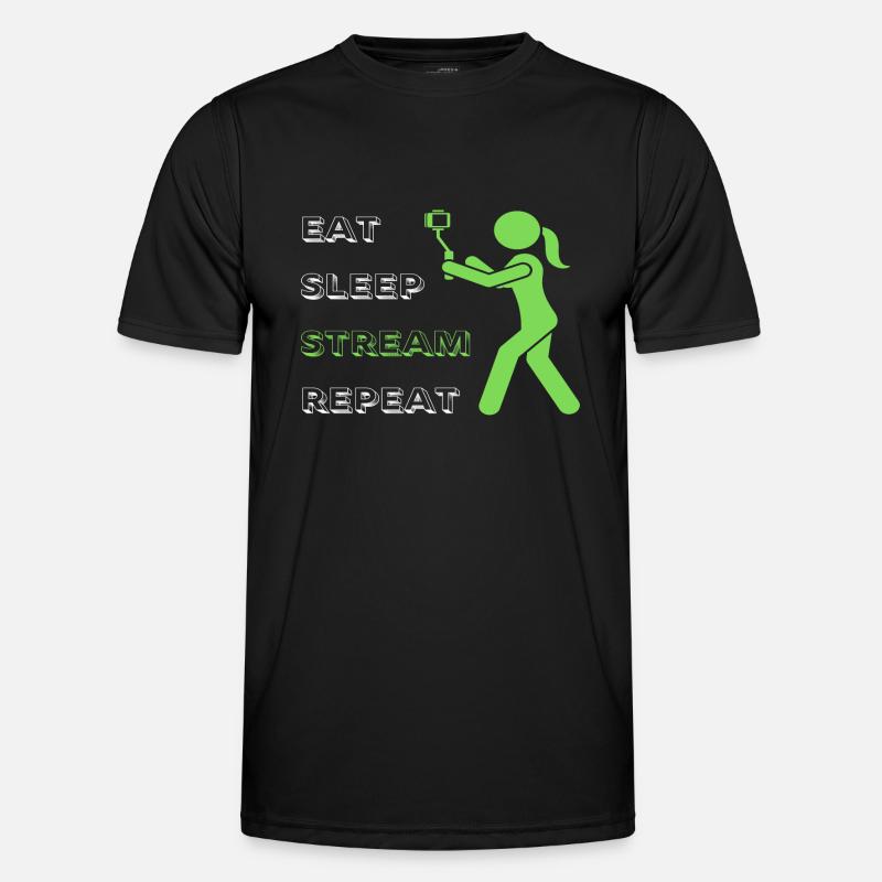 Eat Sleep Stream Repeat Men's Functional T-Shirt