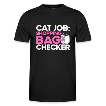 Chat parents chats dictons chat cadeau - T-shirt sport Homme - noir - Devant - AI Model Male 178 dark (178cm)