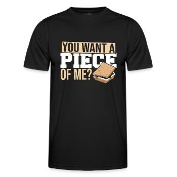 Drôle tu veux un morceau de moi Marshmallow Smore Cam - T-shirt sport Homme - noir - Devant - AI Model Male 178 dark (178cm)