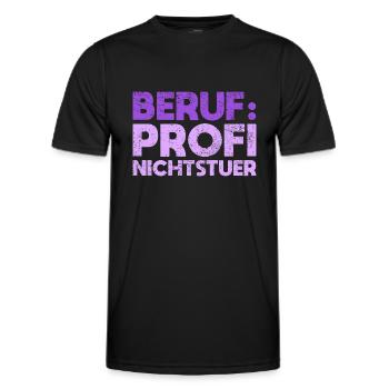 Beruf: Profi-Nichtstuer - Männer Funktions-T-Shirt - Schwarz - Vorne - AI Model Male 178 dark (178cm)