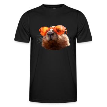 Biber - Männer Funktions-T-Shirt - Schwarz - Vorne - AI Model Male 178 dark (178cm)