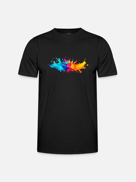 Explosion de Peinture - T-shirt sport Homme - noir