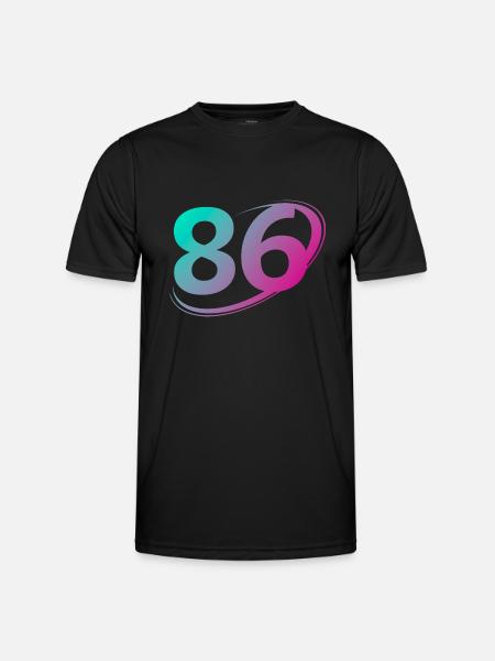 Nummer 86 mehrfarbig - Männer Funktions-T-Shirt - Schwarz