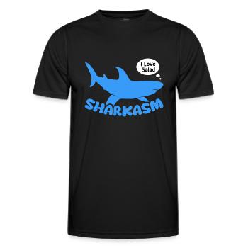 Sharkasm Marine Predator Great White Shark - Männer Funktions-T-Shirt - Schwarz - Vorne - AI Model Male 178 dark (178cm)