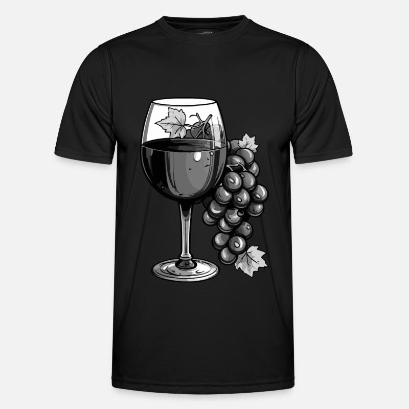 Weinglas Vino Männer Funktions-T-Shirt