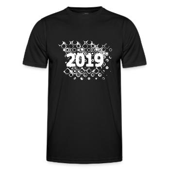 2019 - Men's Functional T-Shirt - black - Front - AI Model Male 178 dark (178cm)