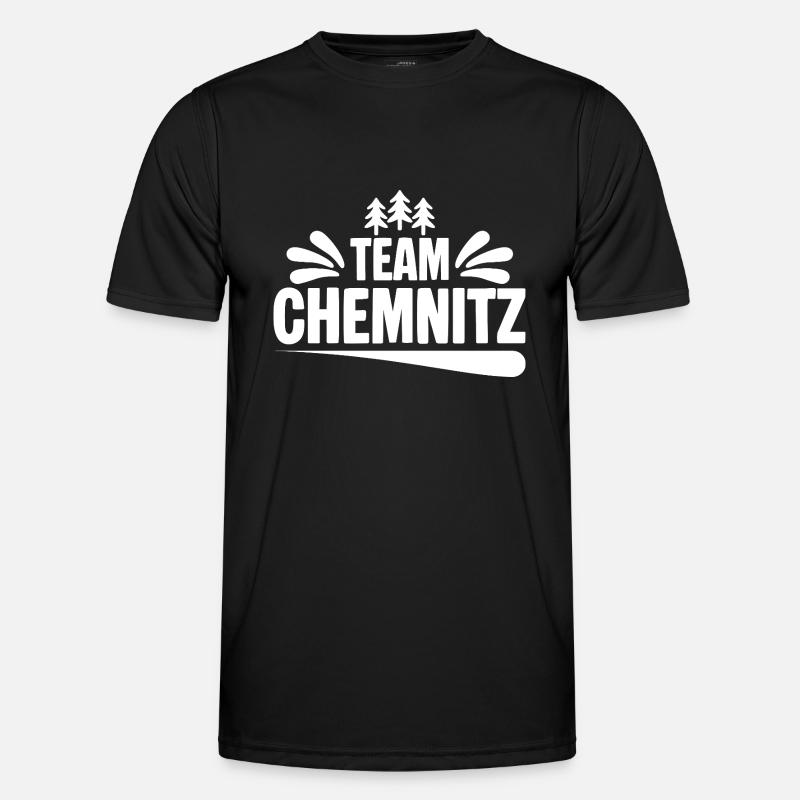 Team Chemnitz - Männer Funktions-T-Shirt - Schwarz