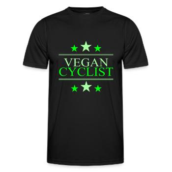 Vegan Cyclist - Fueled By Veggies - Men's Functional T-Shirt - black - Front - AI Model Male 178 dark (178cm)