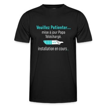 veuillez patientez mise à jour Papa Téléchargé - T-shirt sport Homme - noir - Devant - AI Model Male 178 dark (178cm)