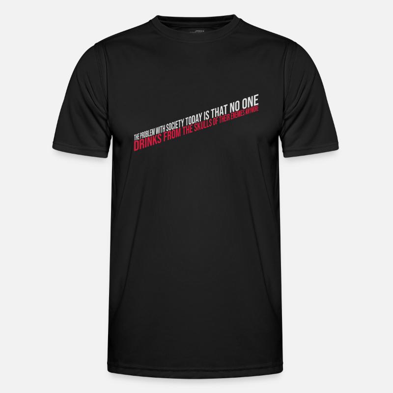 drinks from enemies skulls - Männer Funktions-T-Shirt - Schwarz
