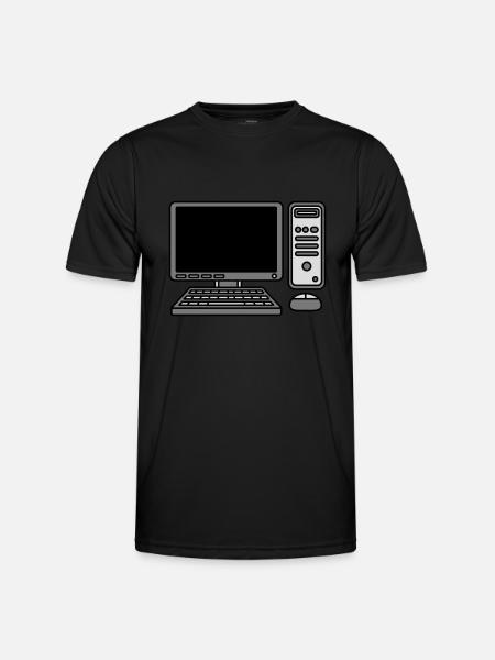 Computer Keyboard Mouse Screen - Men's Functional T-Shirt - black