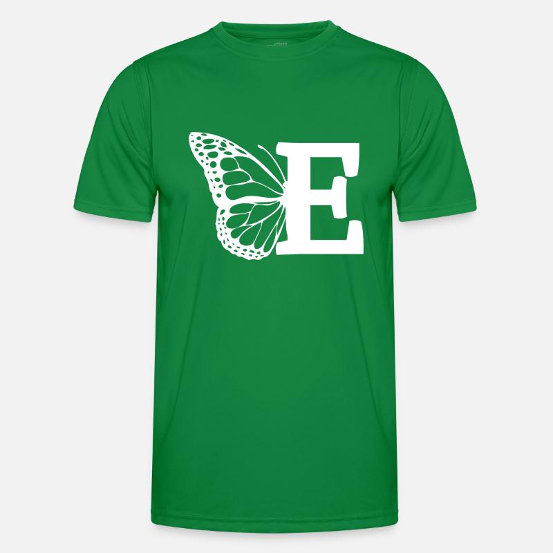 Buchstabe E Schmetterling Männer Funktions-T-Shirt