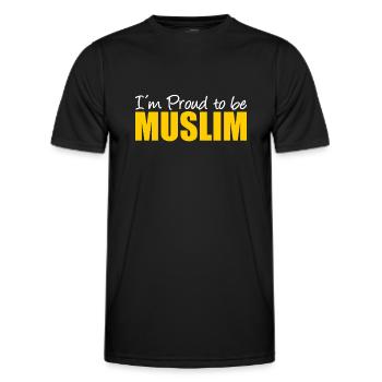 I´m Proud to be Muslim - Moslem - Muslime - Männer Funktions-T-Shirt - Schwarz - Vorne - AI Model Male 178 dark (178cm)