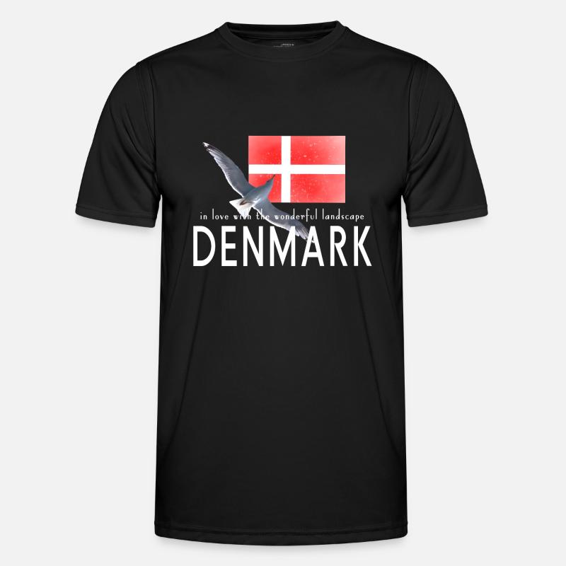 Denmark Danmark Seagull - Men's Functional T-Shirt - black