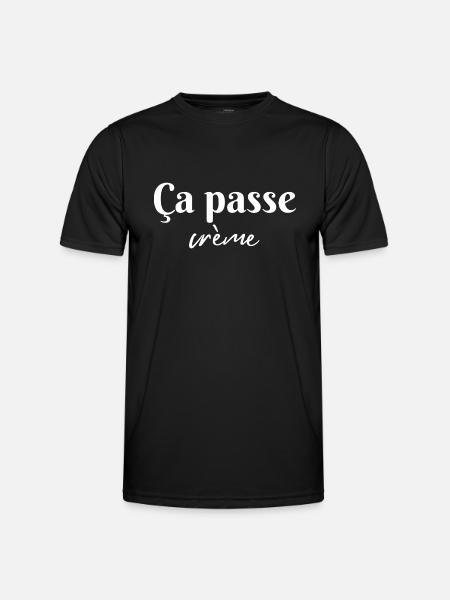Ça passe crème - T-shirt sport Homme - noir