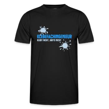 Klebefachingenieur - Prozessingenieur - Kleber - Männer Funktions-T-Shirt - Schwarz - Vorne - AI Model Male 178 dark (178cm)