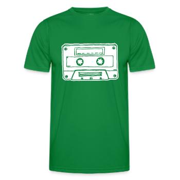 Music Cassette Cassette Audio Tape - Men's Functional T-Shirt - kelly green - Front - AI Model Male 178 dark (178cm)