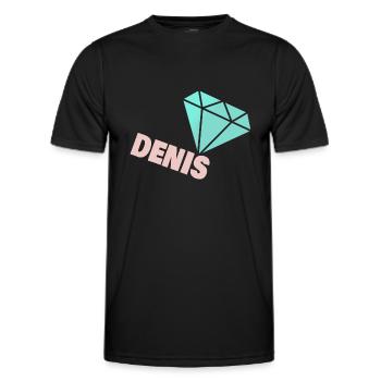 Gift for Denis - Men's Functional T-Shirt - black - Front - AI Model Male 178 dark (178cm)