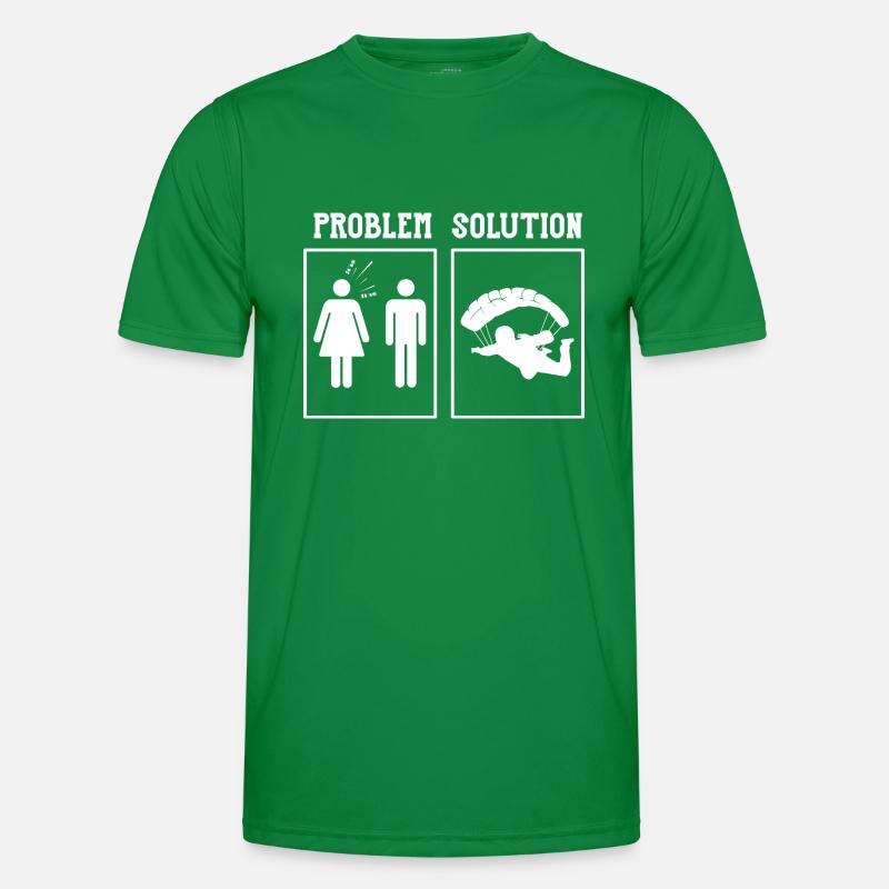 Problème Solution Épouse Mari Parachute Parachutisme T-shirt sport Homme