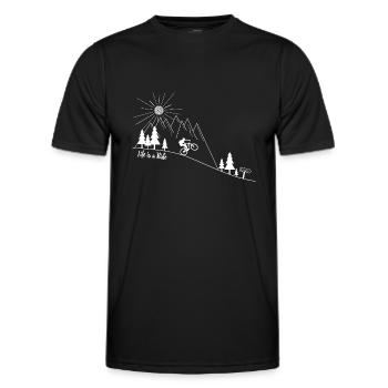 mtb Mountainbike Mountainbiker Fahrrad - Männer Funktions-T-Shirt - Schwarz - Vorne - AI Model Male 178 dark (178cm)