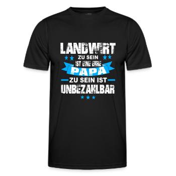 Papa Landwirt Vatertag Geschenk t-shirt - Männer Funktions-T-Shirt - Schwarz - Vorne - AI Model Male 178 dark (178cm)