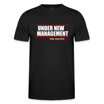 Nouvelle citation amusante de la direction - T-shirt sport Homme - noir - Devant - AI Model Male 178 dark (178cm)