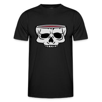 Cartoon Skull Cup Horreur - T-shirt sport Homme - noir - Devant - AI Model Male 178 dark (178cm)