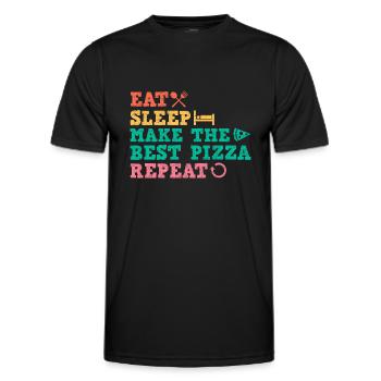 Pizza Baker Pizza Lovers Pizza Gift - Men's Functional T-Shirt - black - Front - AI Model Male 178 dark (178cm)