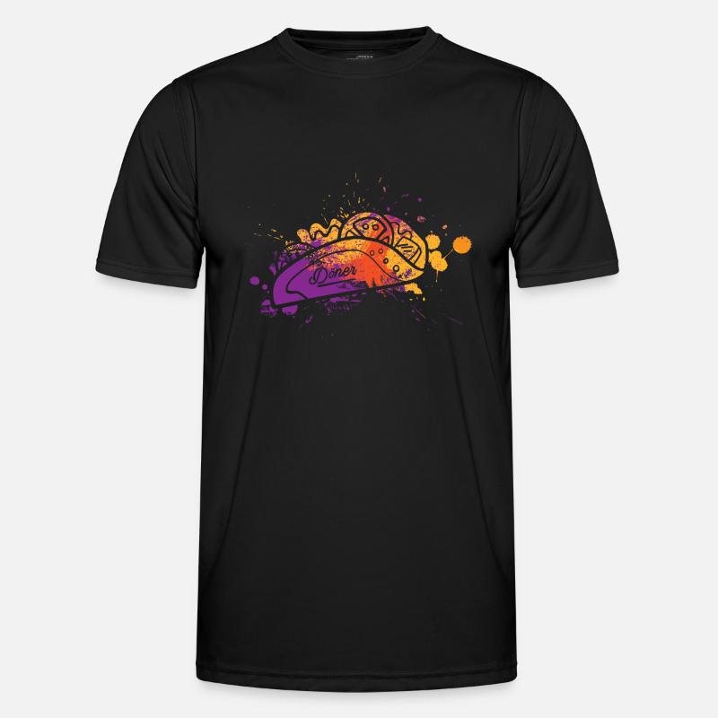 Döner Kebab Farbklecks Teigtasche Männer Funktions-T-Shirt