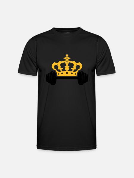 Krone Dumbbell Logo Design - Men's Functional T-Shirt - black