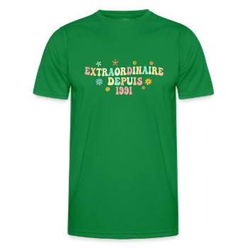 Extraordinaire Depuis 1991 Cadeau Femme Filles - T-shirt sport Homme - vert - Devant - AI Model Male 178 dark (178cm)