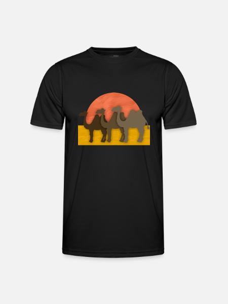 Kamele - Männer Funktions-T-Shirt - Schwarz