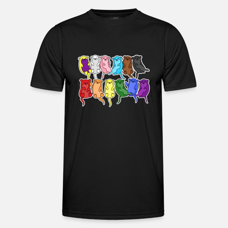 Fierté Progrès Flag Otter Égalité - T-shirt sport Homme - noir