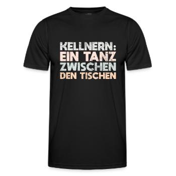 Kellnern: Ein Tanz Zwischen Den Tischen - Männer Funktions-T-Shirt - Schwarz - Vorne - AI Model Male 178 dark (178cm)