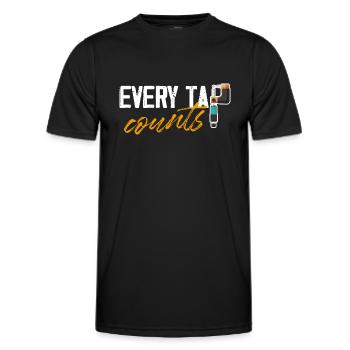 Chaque clic compte à commande numérique par ordinateur - T-shirt sport Homme - noir - Devant - AI Model Male 178 dark (178cm)