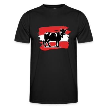 Vache pavillon Autriche - T-shirt sport Homme - noir - Devant - AI Model Male 178 dark (178cm)