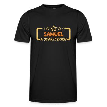 Hero Samuel - Men's Functional T-Shirt - black - Front - AI Model Male 178 dark (178cm)