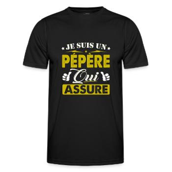 Cadeau Pépère Je suis un Pépère qui Assure - T-shirt sport Homme - noir - Devant - AI Model Male 178 dark (178cm)
