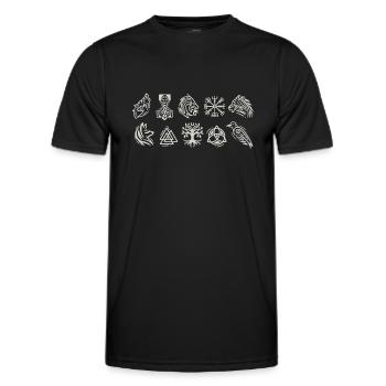 Viking symbol Nordic signs Celts Vegvisir - Men's Functional T-Shirt - black - Front - AI Model Male 178 dark (178cm)