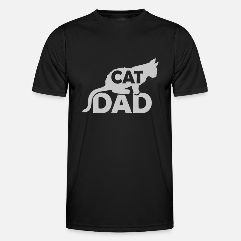 Logo Design Cat Dad - Men's Functional T-Shirt - black