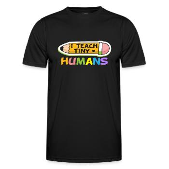 I teach tiny Humans - Men's Functional T-Shirt - black - Front - AI Model Male 178 dark (178cm)
