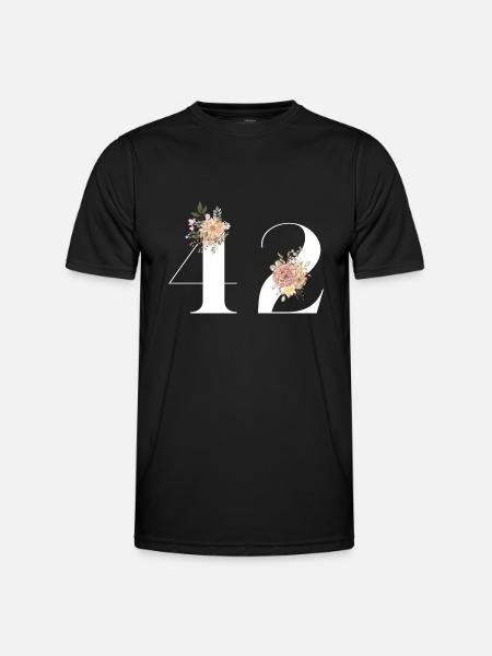 Blumen zum 42. Jahrestag (Geschenk von 42 Jahren) - Männer Funktions-T-Shirt - Schwarz