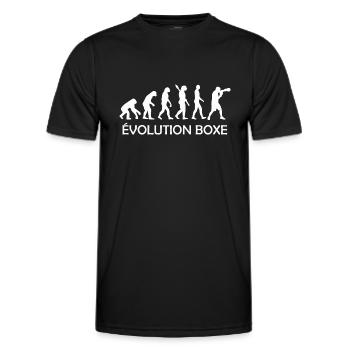 évolution boxe / evolution boxeur - T-shirt sport Homme - noir - Devant - AI Model Male 178 dark (178cm)