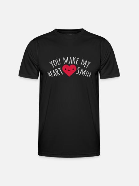 make my heart smile - Men's Functional T-Shirt - black