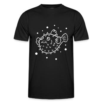 Thick puffer fish - Men's Functional T-Shirt - black - Front - AI Model Male 178 dark (178cm)