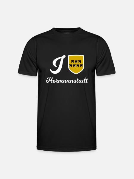 Hermannstadt - Männer Funktions-T-Shirt - Schwarz