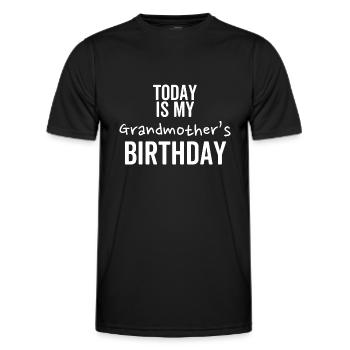 Heute ist der Geburtstag meiner Großmutter - Männer Funktions-T-Shirt - Schwarz - Vorne - AI Model Male 178 dark (178cm)